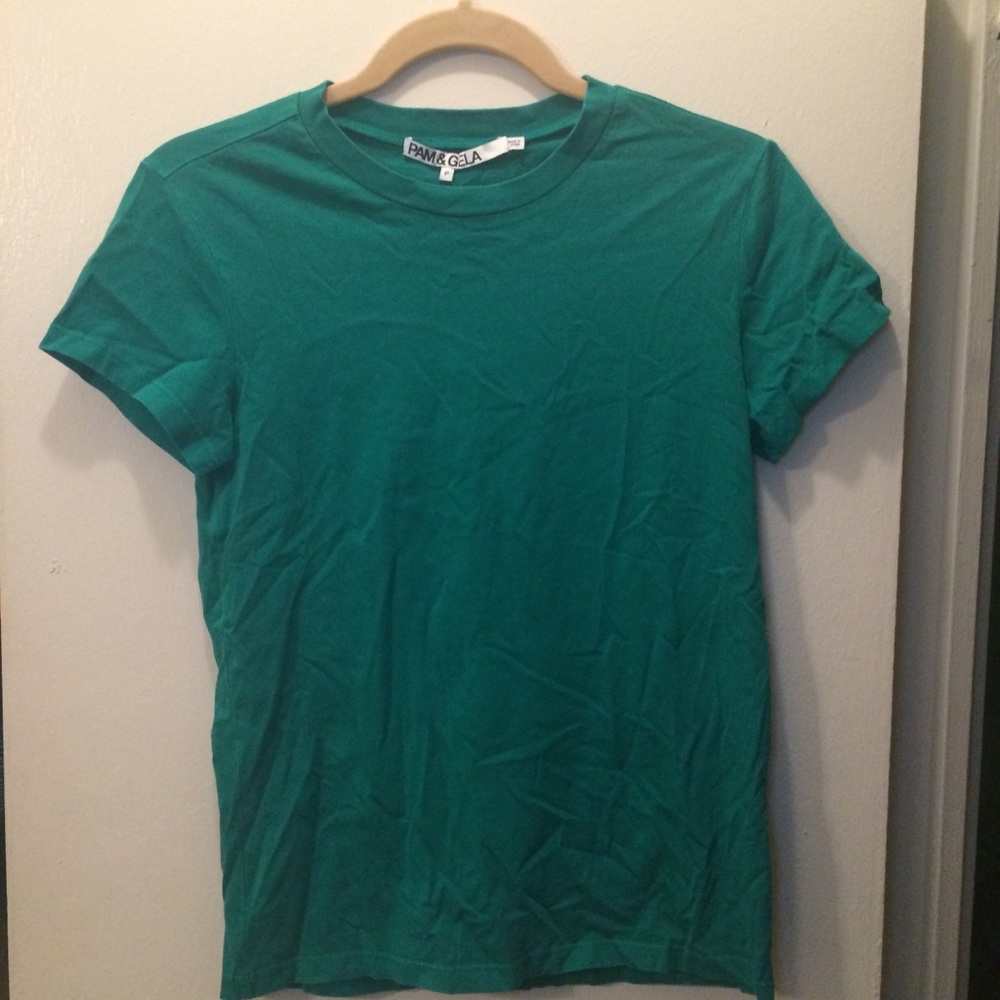 NWT Pam & Gels Basic Crew Green T-Shirt (XS) - Picture 3 of 6